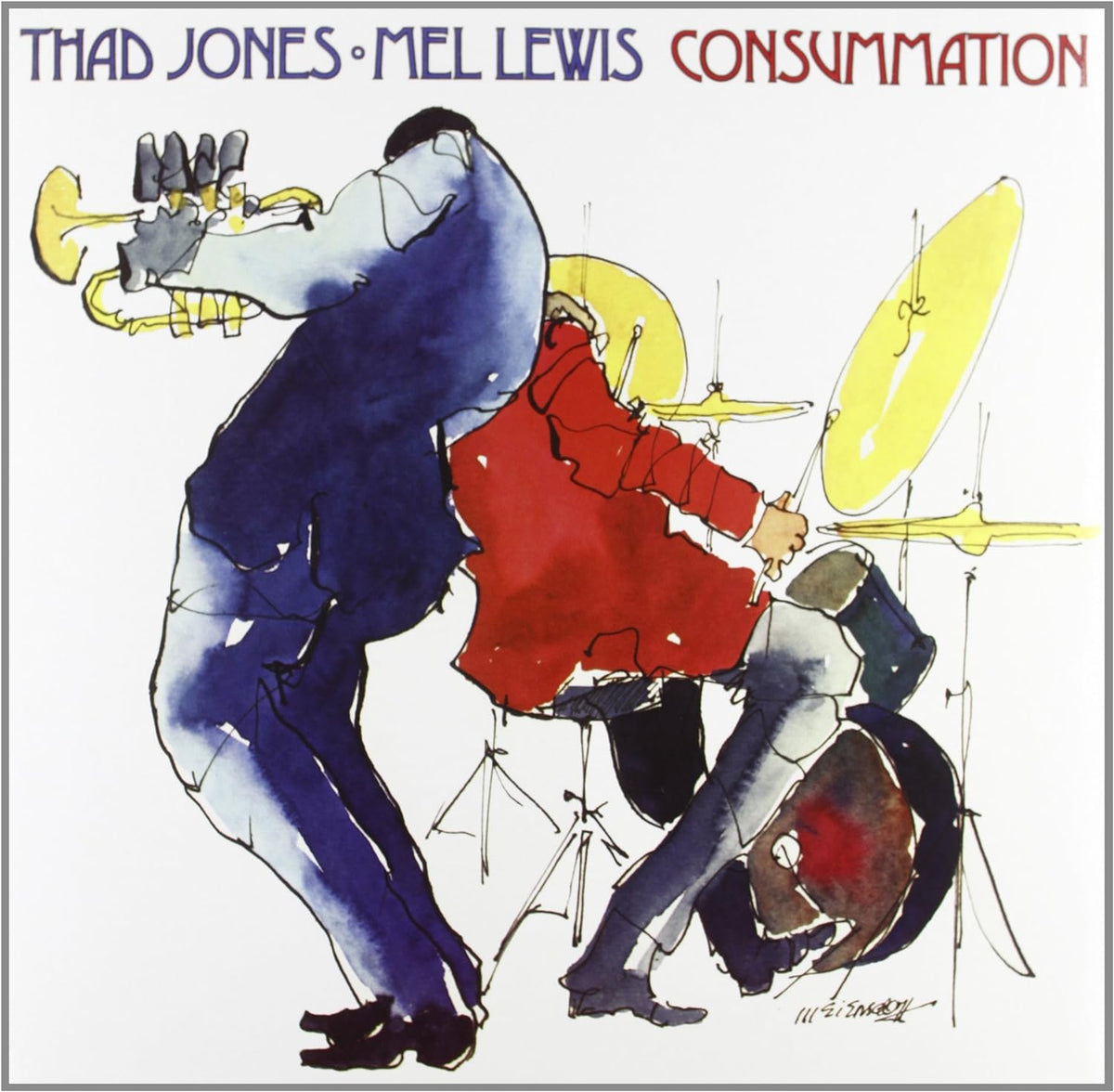 Album cover: abstract watercolor painting of musicians with instruments.