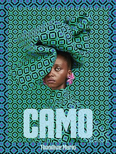 Book cover with a woman partially obscured by patterned fabric, titled “CAMO”.