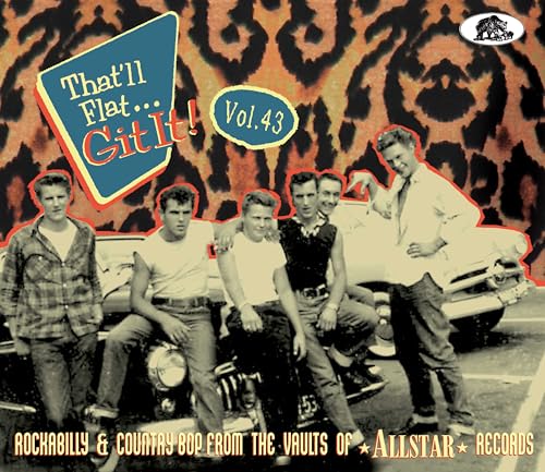 CD cover: young men with a car, retro rockabilly style.