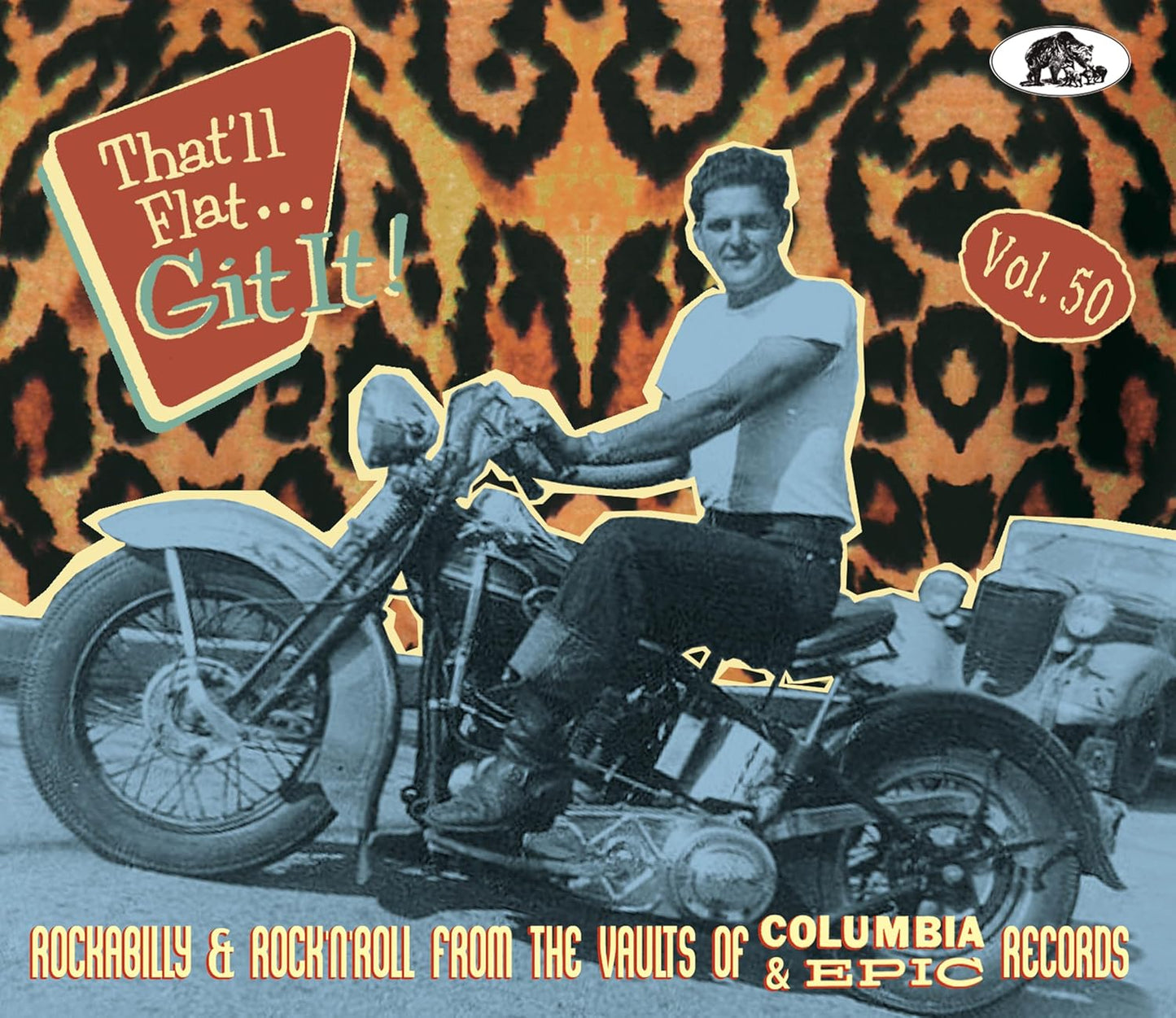CD cover: black and white photo of a man on a motorcycle.