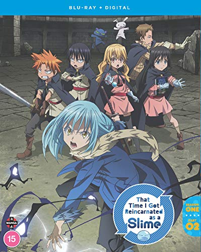 Anime characters in a stone dungeon with the series title and age rating visible.