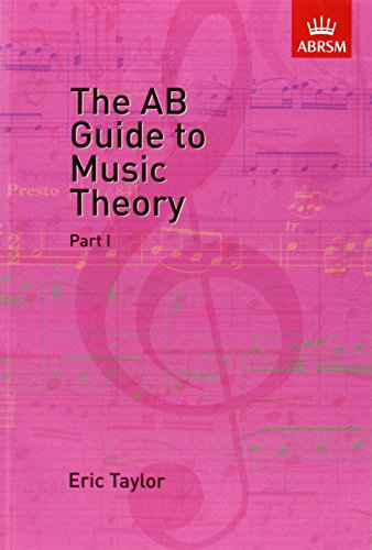 Front cover of The AB Guide to Music Theory Part I on pink background.