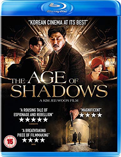 Blu-ray cover for "The Age of Shadows" featuring three people in period clothing.