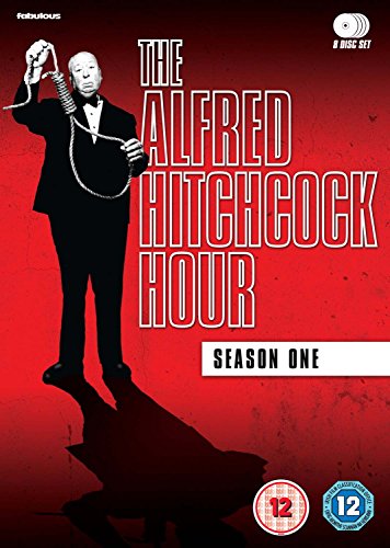 Alfred Hitchcock holding a noose on The Alfred Hitchcock Hour Season One DVD cover.