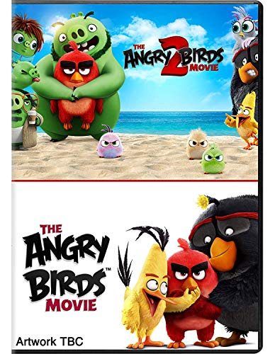 DVD cover featuring colorful Angry Birds characters on a beach.