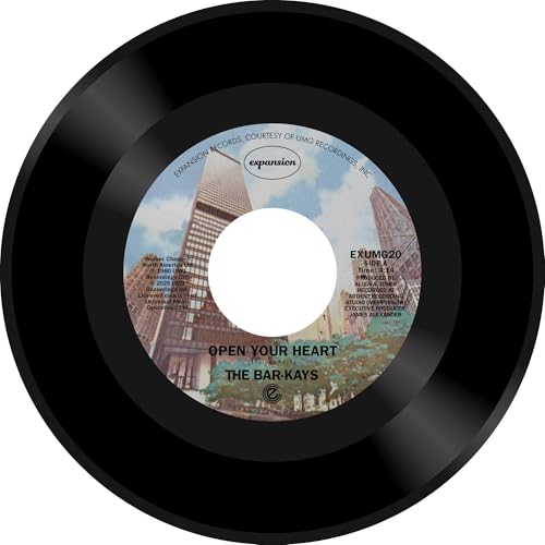 Black vinyl record with label featuring a skyscraper and text: “The Bar-Kays”.