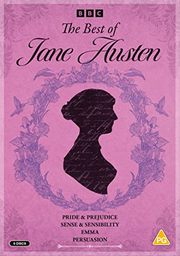 DVD cover for The Best of Jane Austen featuring a silhouette on pink background.