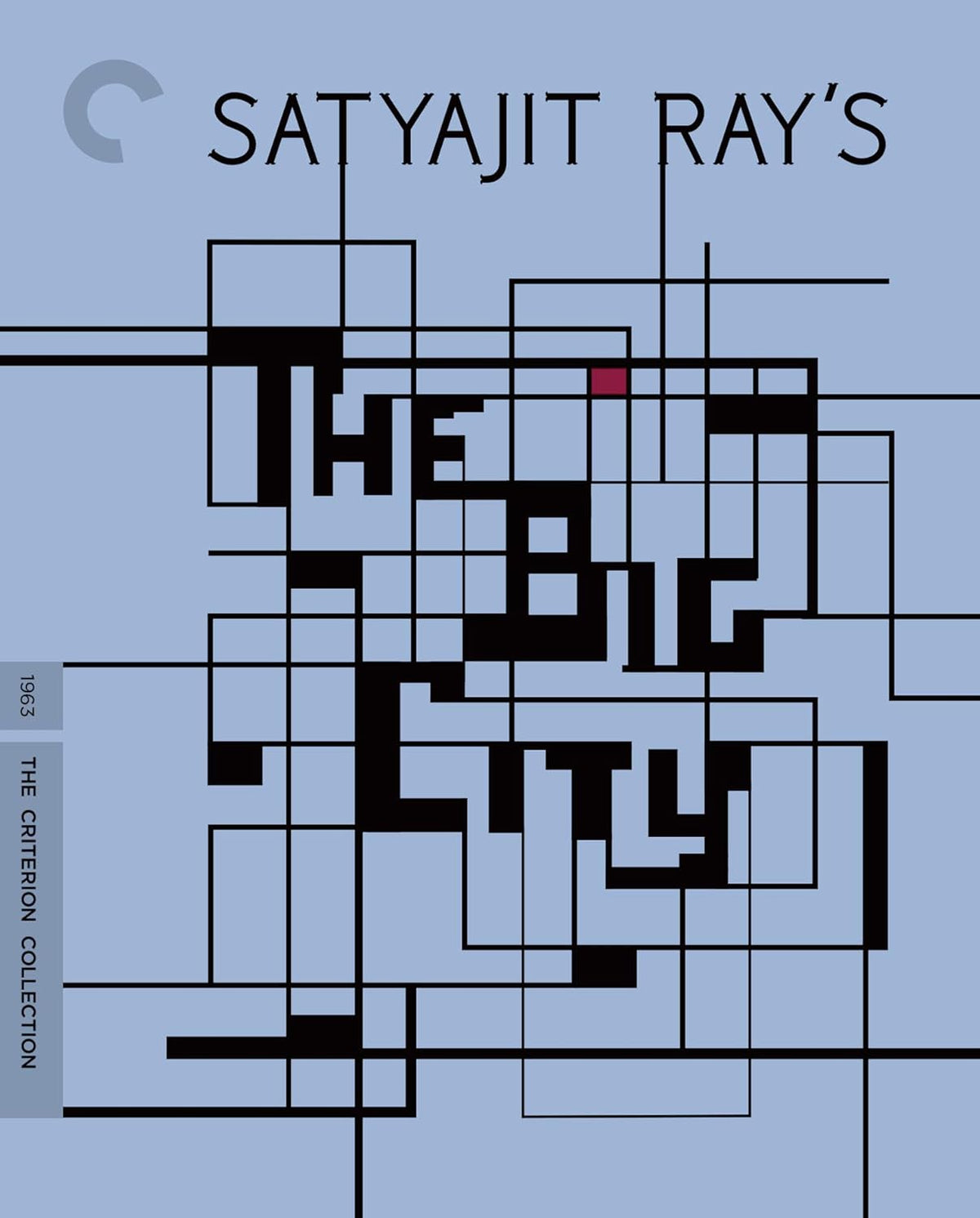 Blu-ray cover for Satyajit Ray’s “The Big City” with abstract grid design.