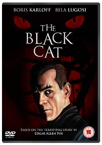 DVD cover for "The Black Cat" featuring Boris Karloff and glowing cat eyes.
