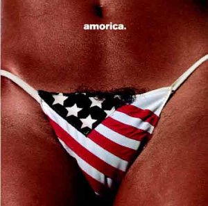 The Black Crowes’ “Amorica” CD cover: a bikini with an American flag pattern.