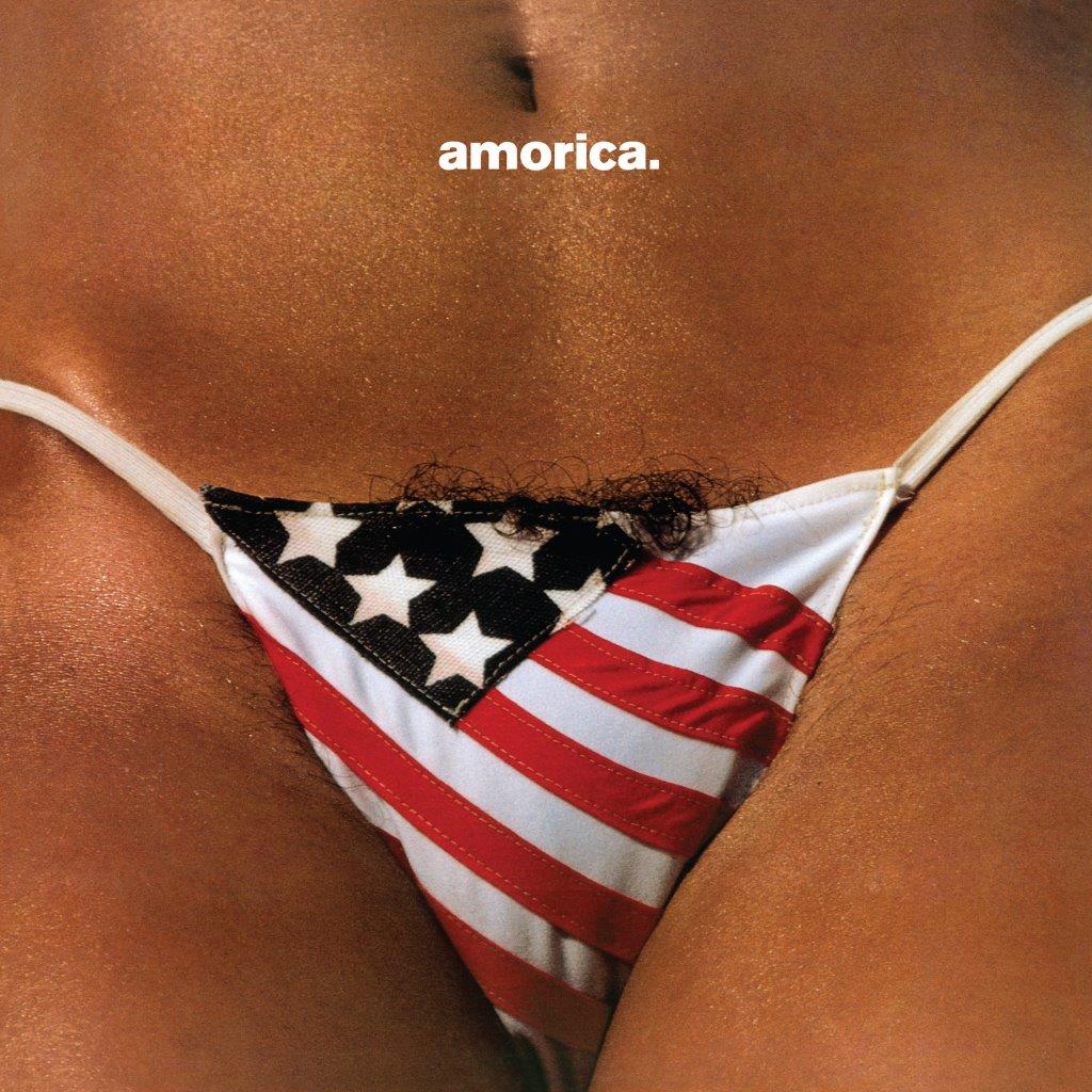 Close-up of a bikini bottom patterned with the American flag.