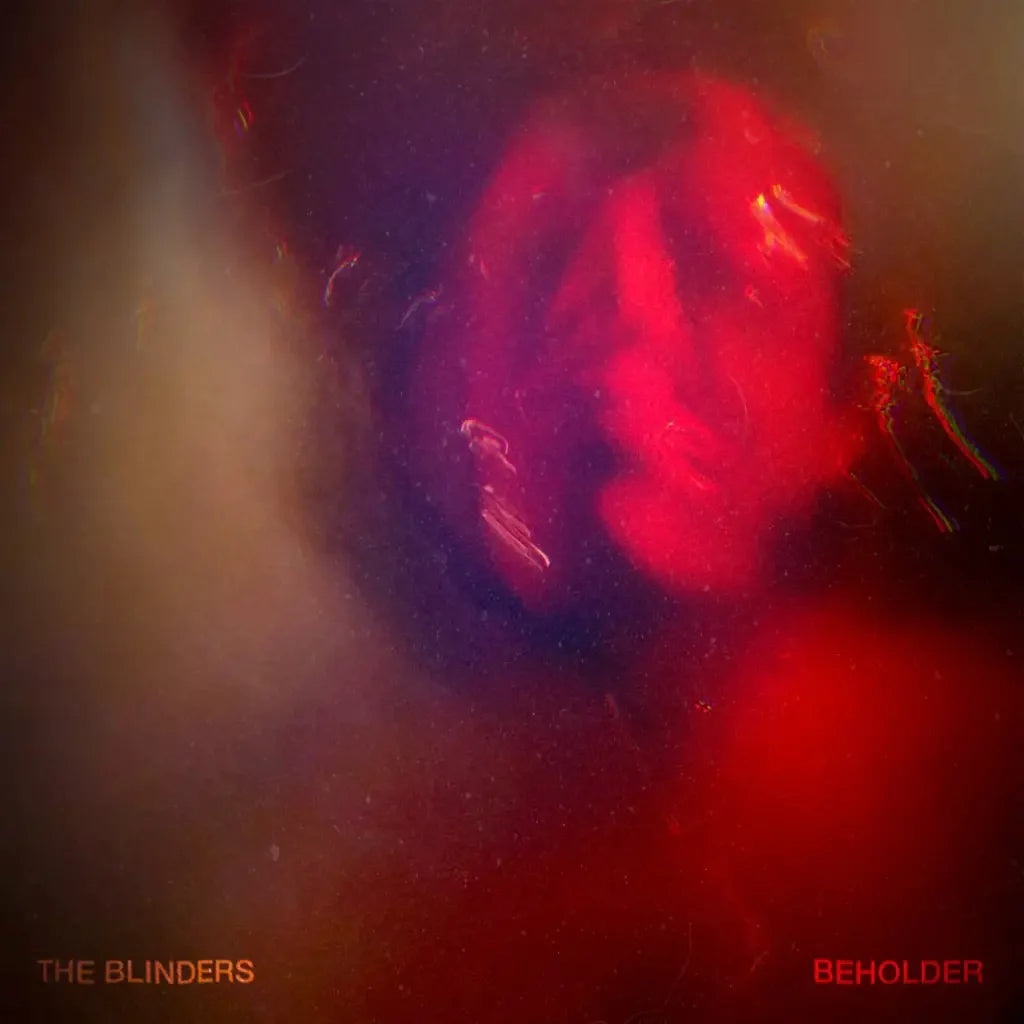 Abstract red and purple album cover for The Blinders’ “Beholder.”
