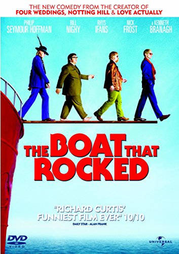 DVD cover for "The Boat That Rocked" featuring a group of men walking.