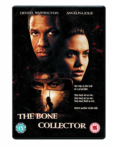 DVD cover for "The Bone Collector" featuring Denzel Washington and Angelina Jolie.