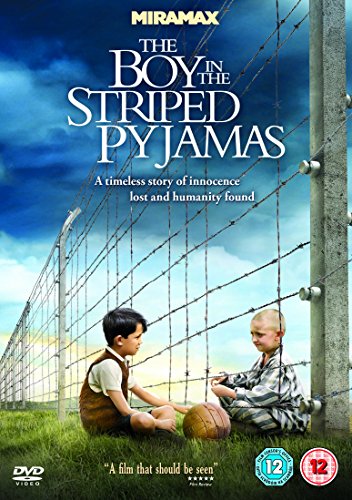 DVD cover for "The Boy In The Striped Pyjamas" showing two young boys by a fence.