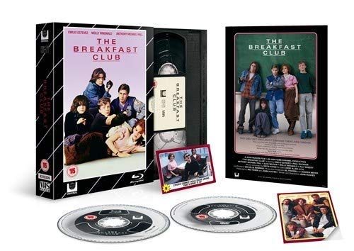The Breakfast Club" limited edition collection with Blu-ray, DVD, and VHS.