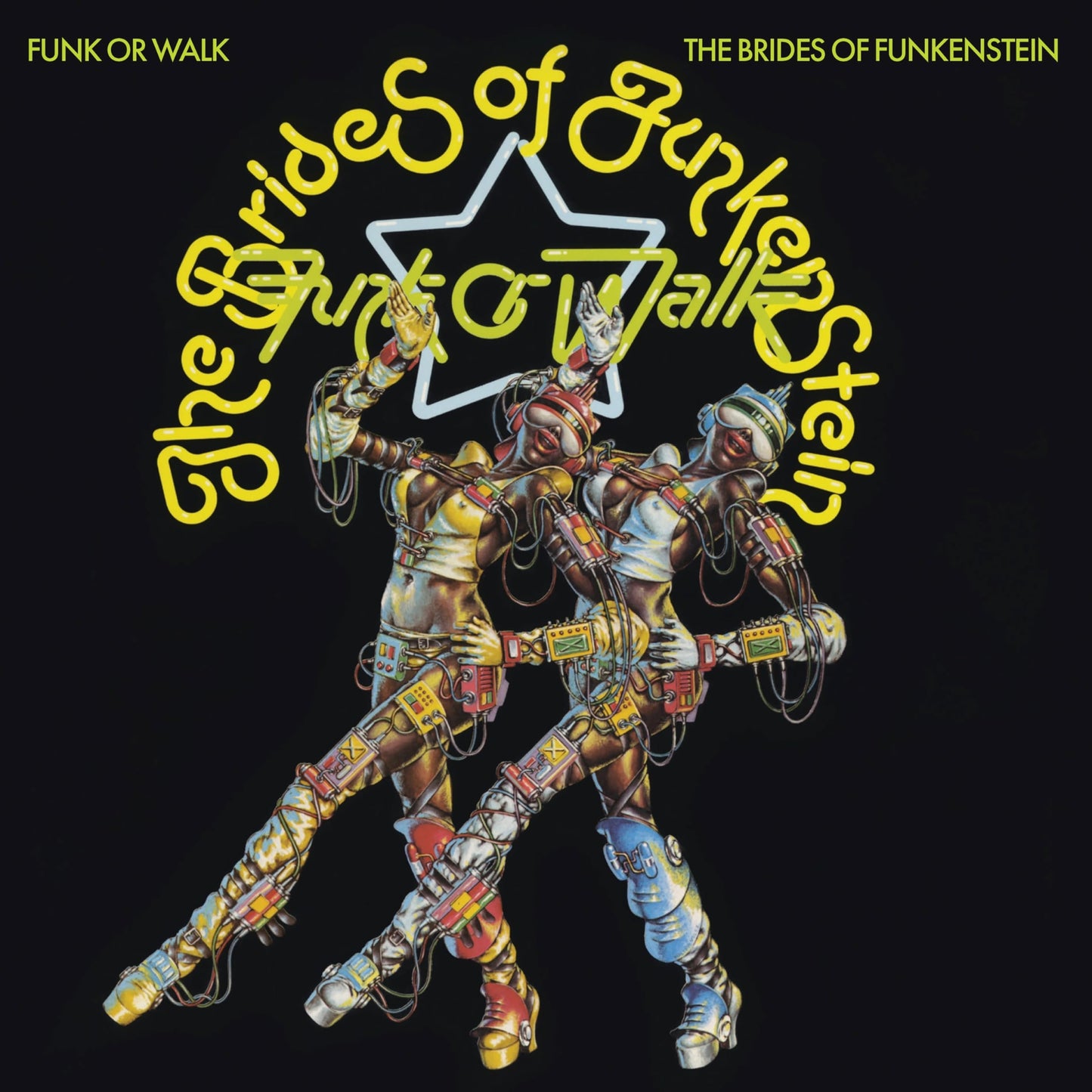 CD cover for “Funk Or Walk” by The Brides Of Funkenstein, robotic figures.
