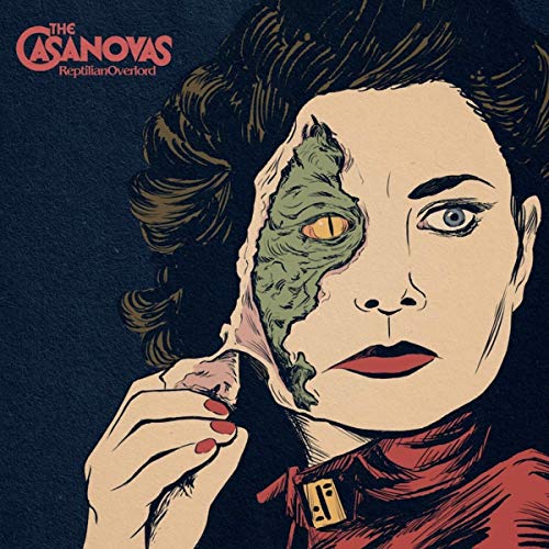 CD cover art: woman with half-revealed reptilian face, illustrated style.
