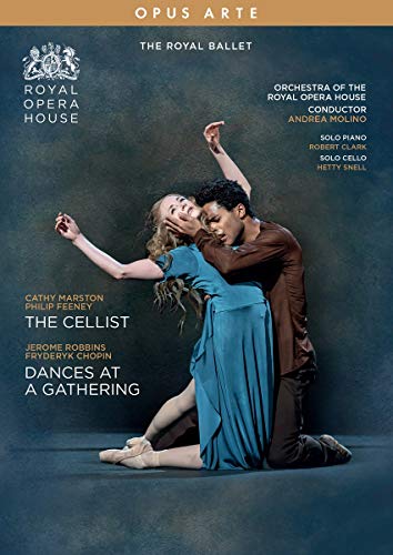 DVD cover for "The Cellist" featuring two ballet dancers in embrace.