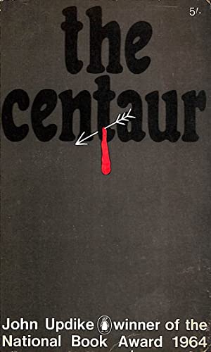 Book cover: "The Centaur" with red drop and arrows graphic.