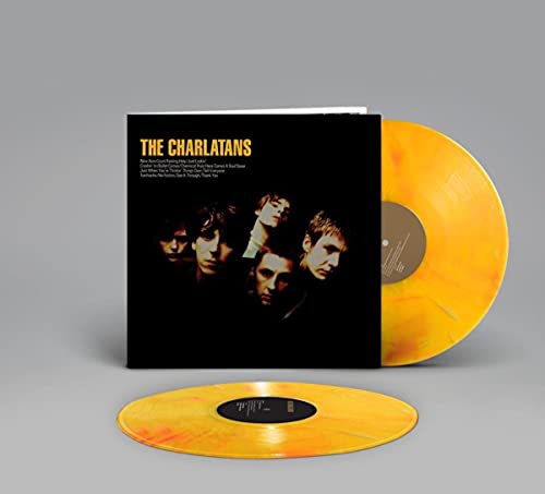 The Charlatans album cover with a band photo and yellow vinyl record.