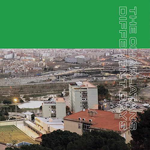 CD cover with a cityscape and green text reading “Different Days”.