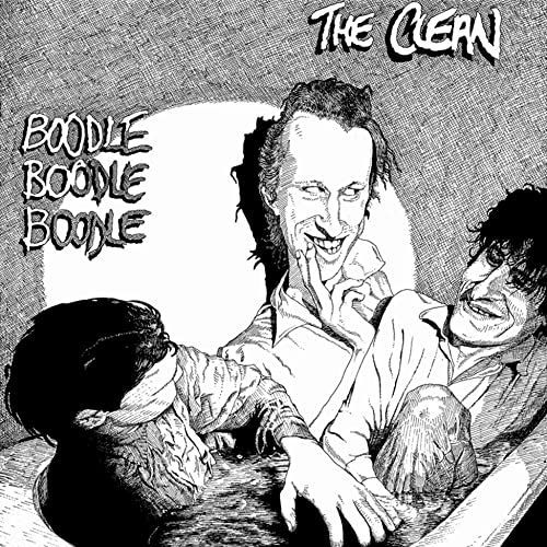 Black and white album cover featuring two distorted figures, one blindfolded.