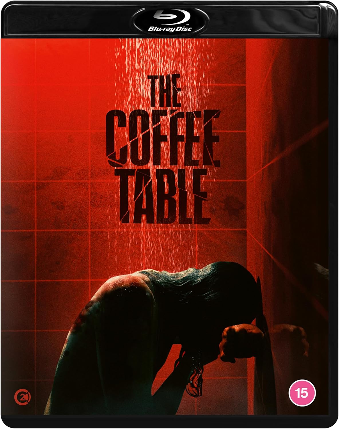 Blu-ray cover for "The Coffee Table" featuring red and a shadowy figure.