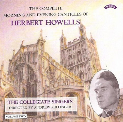 CD cover for Herbert Howells choral music with cathedral image and portrait.