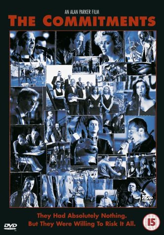 DVD cover for The Commitments featuring a collage of blue-tinted film scene photographs.