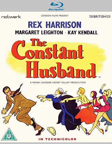 The Constant Husband" Blu-ray cover with illustrated figures and actors' names.