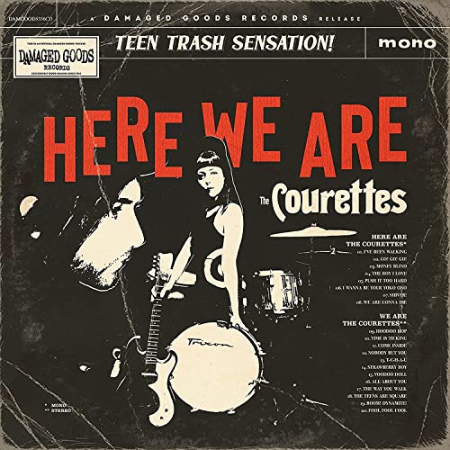 CD cover for The Courettes’ “Here We Are The Courettes” with band members.