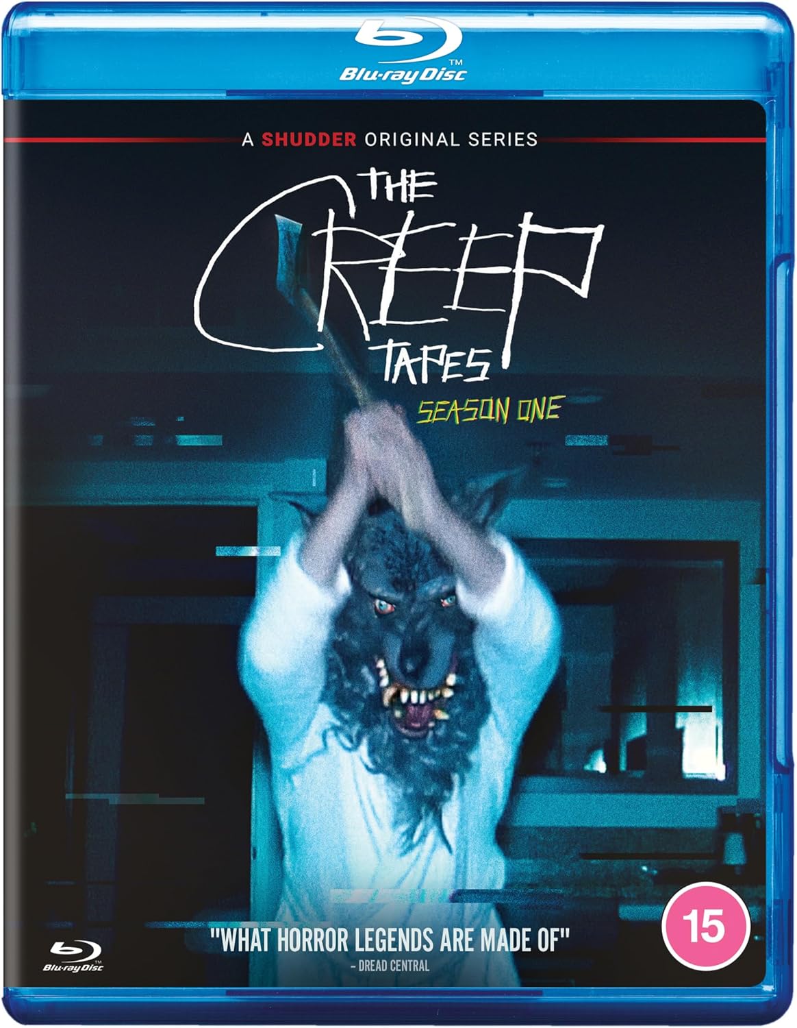 Blu-ray cover for "The Creep Tapes: Season 1" featuring a distorted face.