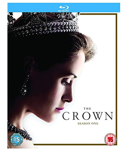 The Crown" Season 1 Blu-ray cover featuring Claire Foy in regal attire.