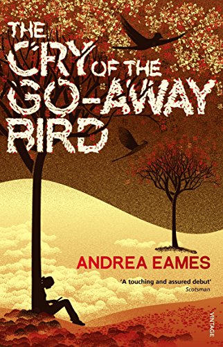 Book cover: red landscape, silhouetted trees, and flying birds.