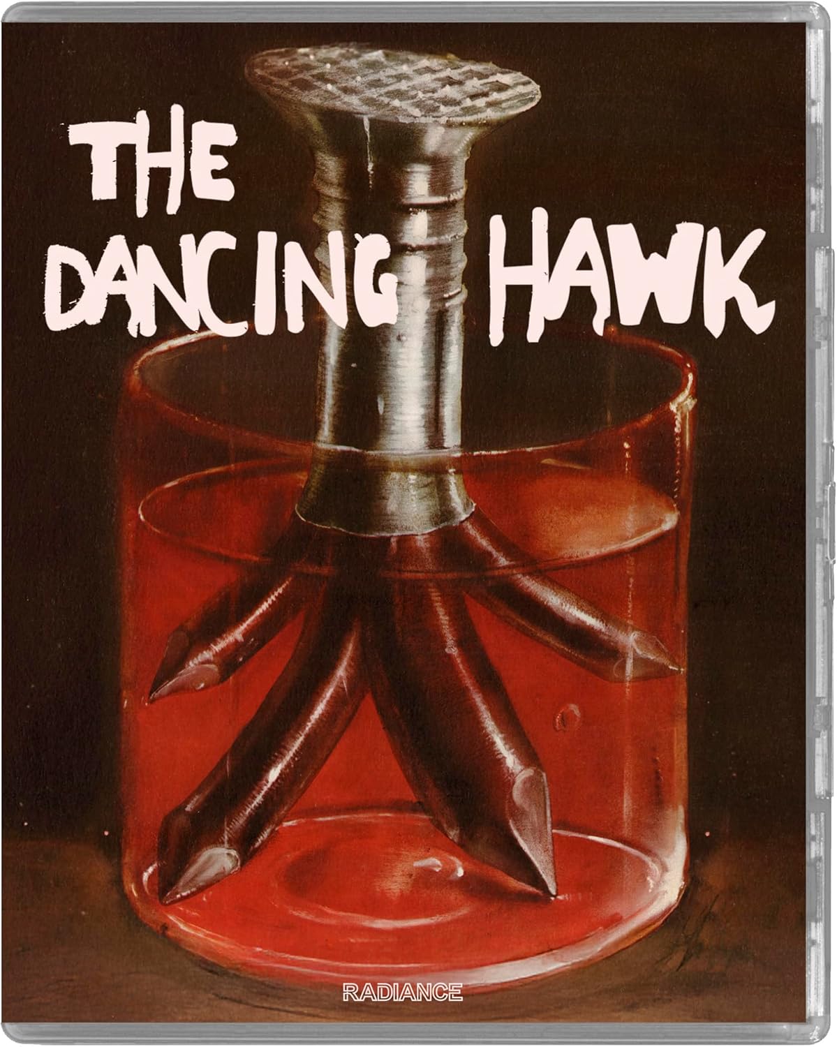 Blu-ray cover for “The Dancing Hawk” featuring a hawk’s talons in red liquid.