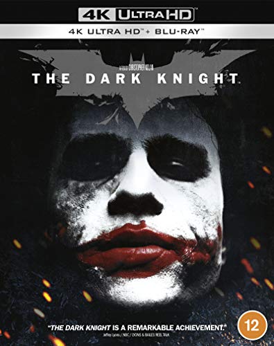 Blu-ray cover for "The Dark Knight" featuring the Joker’s face.