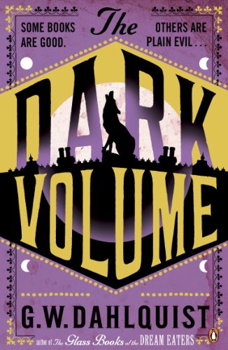 Book cover: "The Dark Volume" with a wolf silhouette and cityscape.