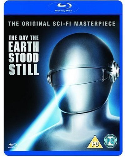 Blu-ray cover featuring a metallic robot head with a glowing visor on blue background.