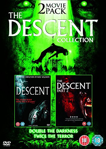 DVD cover for The Descent and The Descent Part 2 with green creature background.