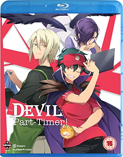 Blu-ray cover for "The Devil Is A Part-timer" anime with three characters.