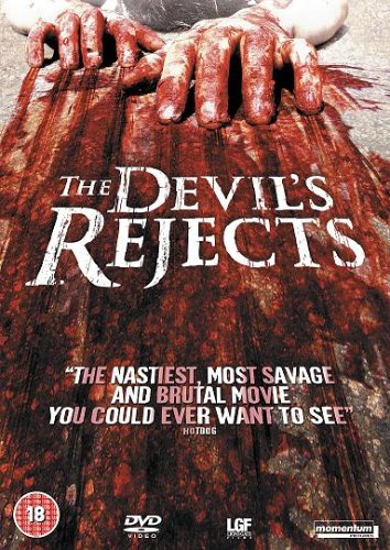 Bloody hands reaching down a dark surface on The Devil's Rejects DVD cover.