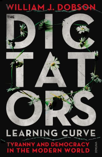 Book cover: "The Dictators Learning Curve" with daisies and torn paper.