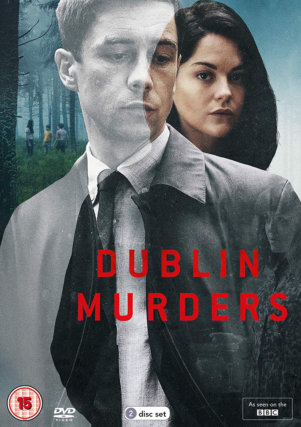 "DVD cover for 'Dublin Murders' featuring a man and woman against a forest background."