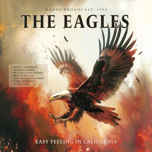 The Eagles album cover featuring a soaring bald eagle against a sunset.