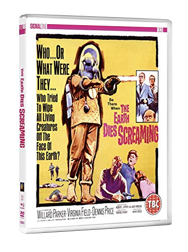 Blu-ray cover for "The Earth Dies Screaming" featuring a figure in a spacesuit.