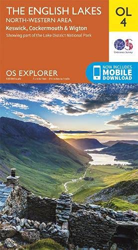 Ordnance Survey Explorer map cover for the English Lakes North-Western area featuring mountain scenery.