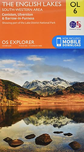 Ordnance Survey Explorer map cover for the English Lakes South-Western area featuring mountain landscape.
