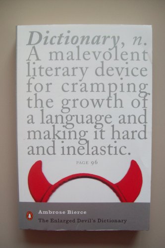 Book cover: "The Enlarged Devil's Dictionary" by Ambrose Bierce, with red devil horns.
