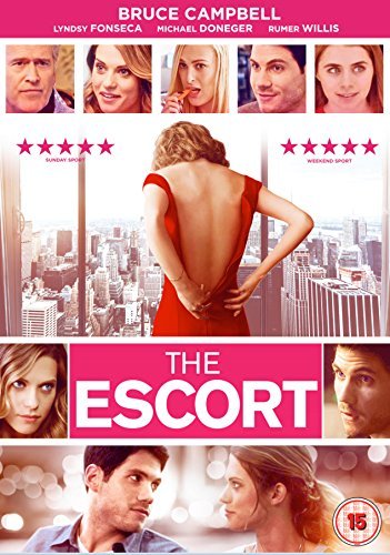 DVD cover for The Escort featuring a woman in a red dress and cast.